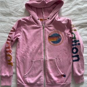 Vintage Aviator Nation Pink Hoodie Sweatshirt 8 Kids / Girls